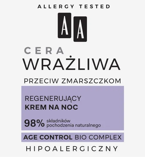 AA Cera Wrażliwa Przeciw Zmarszczkom, Regenerujący krem na noc - 2
