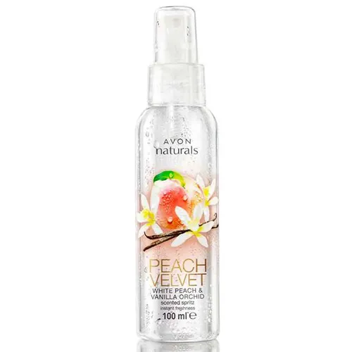 Avon Naturals, Peach Velvet  White Peach & Vanilla Orchid Scented Spritz (Mgiełka do ciała `Brzoskiwnia`)