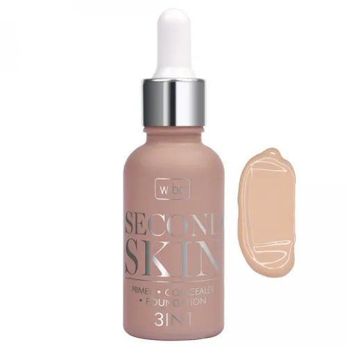 Wibo Second Skin, Primer - Concealer - Foundation 3 in 1 (Płynny fluid do twarzy 3 w 1)