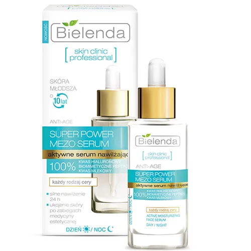 Bielenda Skin Clinic Profesional, Super Power Mezo Serum, Aktywne serum nawilżające Anti-Age