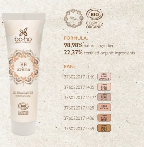 Boho Green Makeup BB Creme (Organiczny krem BB) - 2