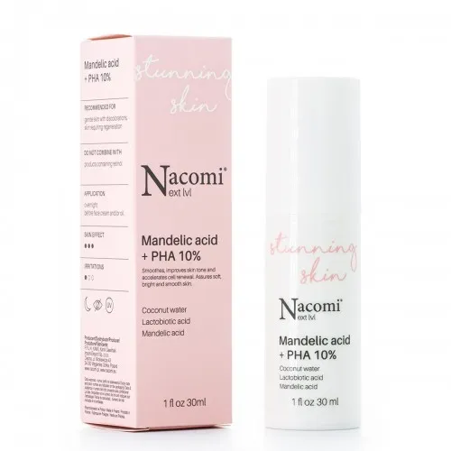 Nacomi Next Lvl, Stunning Skin Mandelic Acid + PHA 10% (Peelingujące serum do twarzy)