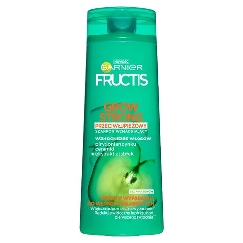 Garnier Fructis, Grow Strong, Przeciwłupieżowy szampon wzmacniający do włosów osłabionych, z łupieżem