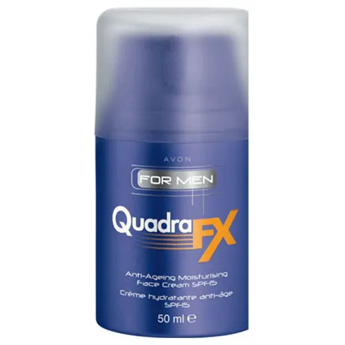 Avon For Men, QuadraFX, Anti - Ageing Moisturising Face Cream SPF 15 (Nawilżający krem przeciwzmarszczkowy do twarzy dla mężczyzn)