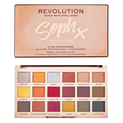 Revolution Beauty (Makeup Revolution) Revolution X Soph, Extra Spice Palette (Paleta 18 cieni do powiek)