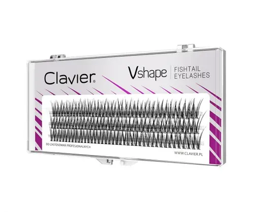 Clavier Vshape, Kępki rzęs  14 mm `Jaskółki, Kardashianki, Fishtail`