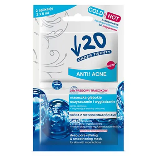 Under Twenty Anti! Acne, Maseczka głębokie oczyszczanie i wygładzanie `Cold & Hot`