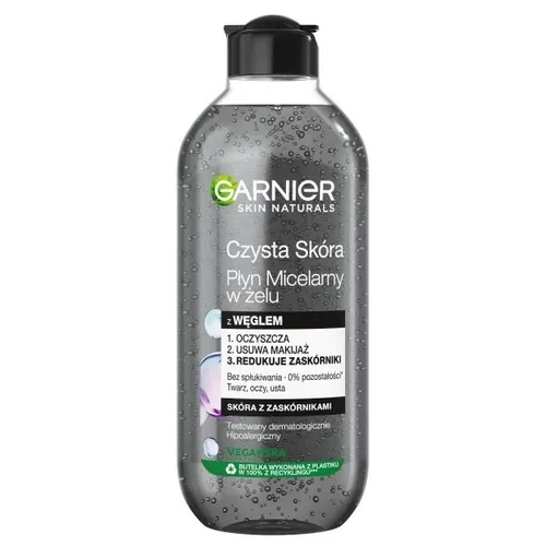 Garnier Skin Naturals, Czysta Skóra, Płyn micelarny w żelu z węglem