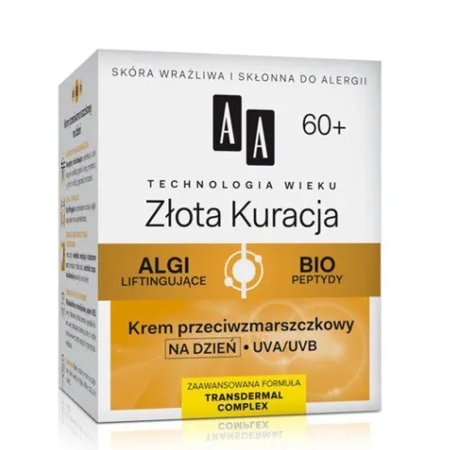 AA Technologia Wieku 60+, Złota Kuracja, Krem przeciwzmarszczkowy na dzień