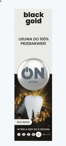 WhiteON Black Gold Luxury Shine, Wybielająca pasta do zębów `22K złoto z aktywnym węglem` - 1