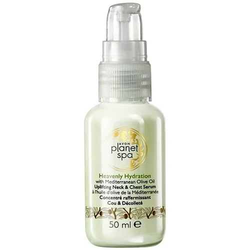 Avon Planet Spa, Heavenly Hydration with Mediterranean Olive Oil, Uplifting Neck & Chest Serum (Ujędrniające serum do szyi i dekoltu z oliwą z oliwek)