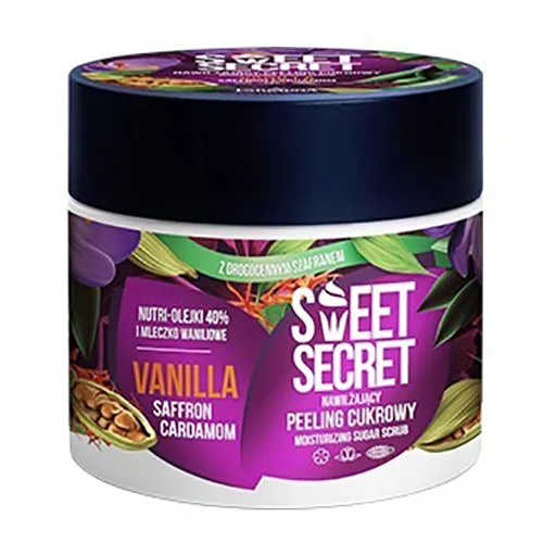 Sweet Secret Nawilżajacy peeling cukrowy do ciała z szafranem `Wanilia z szafranem i kardamonem`
