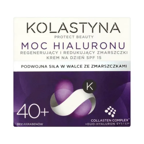 Kolastyna Moc Hialuronu, Regenerujący i redukujący zmarszczki krem na dzień SPF 15 40+