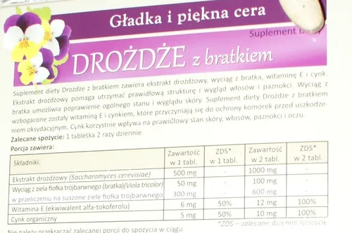 Colfarm Drożdże z bratkiem (60 tabletek) - 2
