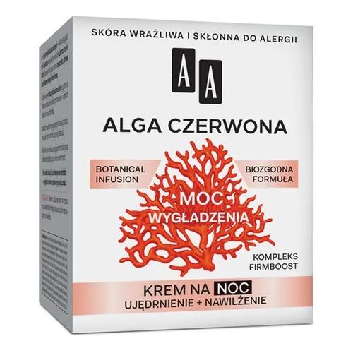 AA Moc Roślin, Alga Czerwona, Krem na noc do cery wrażliwej i skłonnej do alergii `Ujędrnianie + nawilżanie`