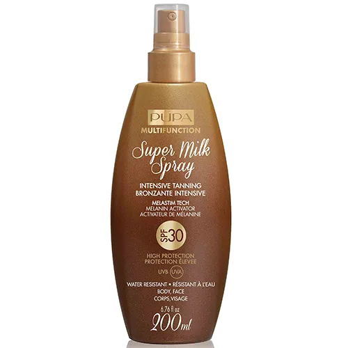 PUPA Multifunction Sun Care, Super Milk Spray SPF 30 (Mleczko ochronne i aktywujące melaninę SPF 30)