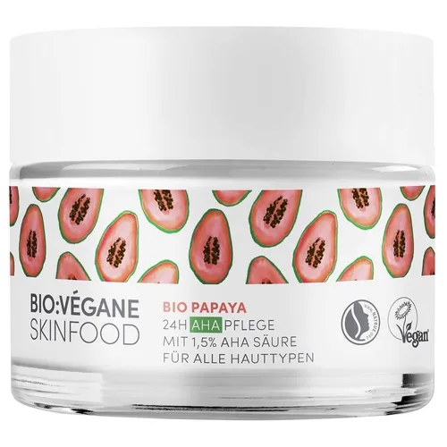 Bio Vegane Skinfood Bio Papaya, 24h AHA Pflege (Krem do twarzy z kwasami AHA)