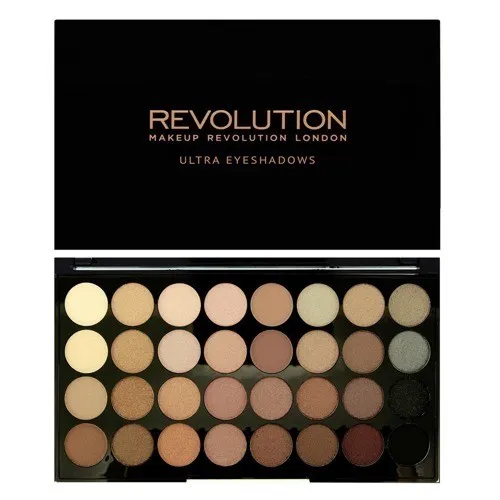 Revolution Beauty (Makeup Revolution) Beyond Flawless, Ultra Eyeshadows (Profesjonalna paleta 32 cieni do powiek)