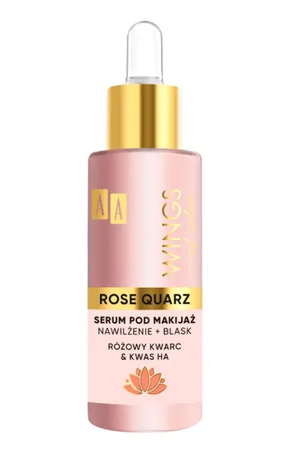 AA Wings of Color Rose Quartz, Serum pod makijaż `Różowy kwarc & Kwas HA Nawilżenie + Blask`