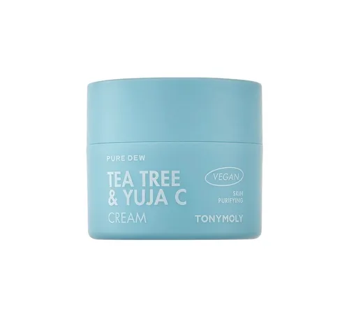 Tony Moly Pure Dew, Tea Tree & Yuja C Cream (Oczyszczający krem do twarzy)