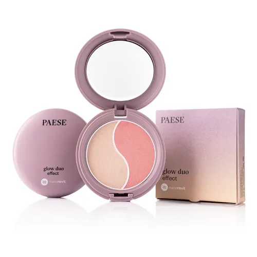 Paese Nanorevit, Glow Duo Effect nr 100 (Puder rozświetlający i róż do policzków)