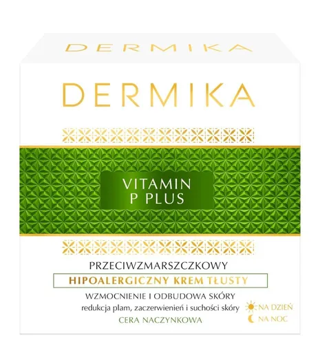 Dermika Vitamin P Plus, Przeciwzmarszczkowy krem tłusty do cery naczynkowej - 2