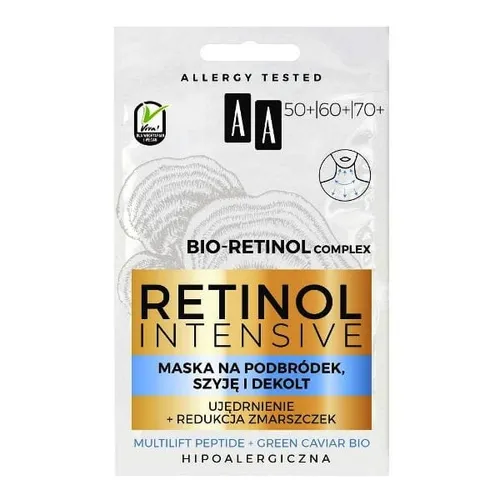 AA Retinol Intensive, Maska na podbródek, szyję i dekolt 50+ 60+ 70+