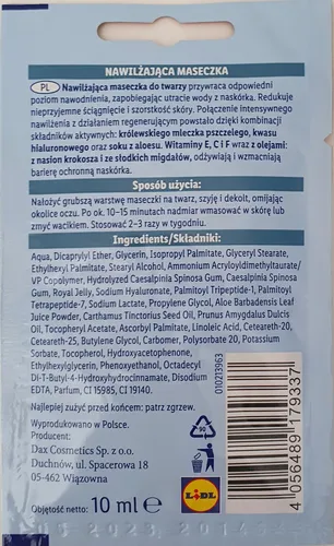 Cien Maseczka nawilżająca z witaminami E, C i F - 2