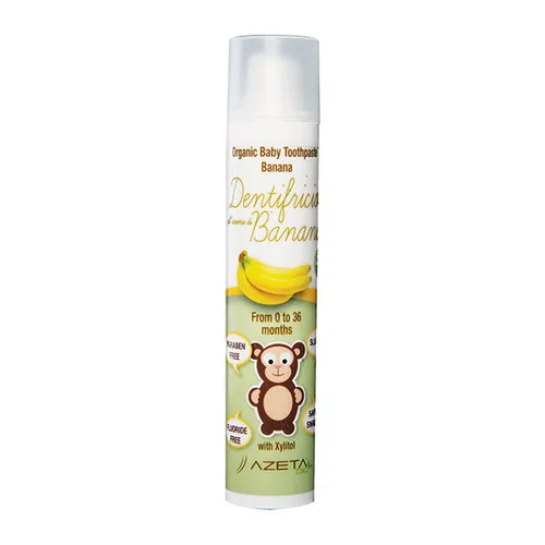 Azeta Bio Organic Baby Toothpaste Banana (Organiczna pasta do zębów bez fluoru dla dzieci 0-36M bananowa)