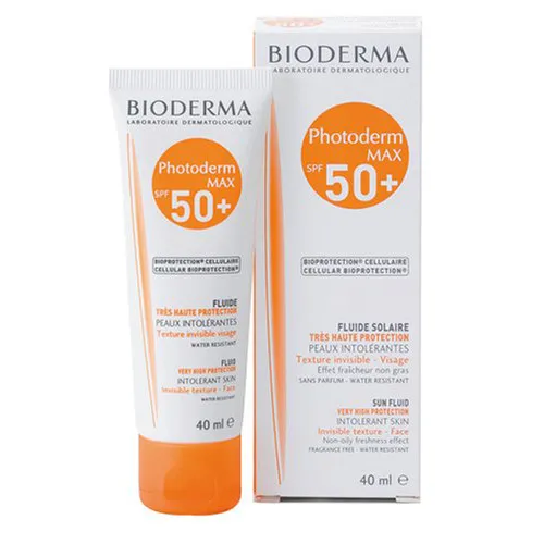 Bioderma Photoderm Max Fluide SPF 50+ / UVA 38 (Fluid ochronny do skóry tłustej i mieszanej - nowa wersja)