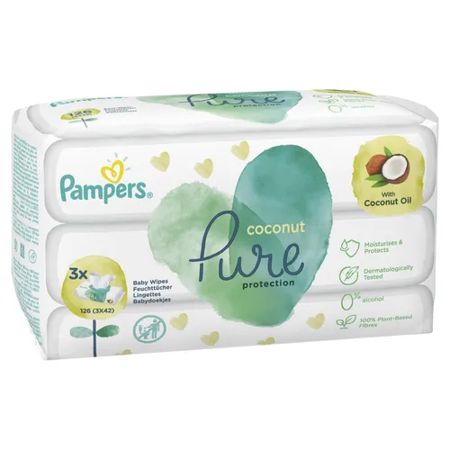 Pampers Coconut Pure Wet Wipes (Chusteczki nawilżane z olejem kokosowym)