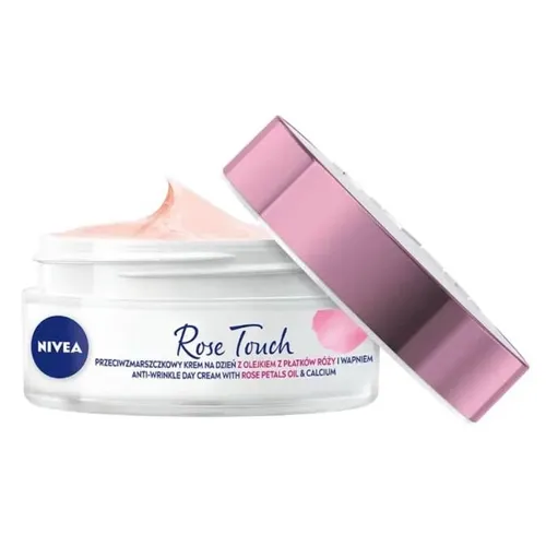 Nivea Rose Touch, Przeciwzmarszczkowy krem na dzień z olejkiem z płatków róży i wapniem