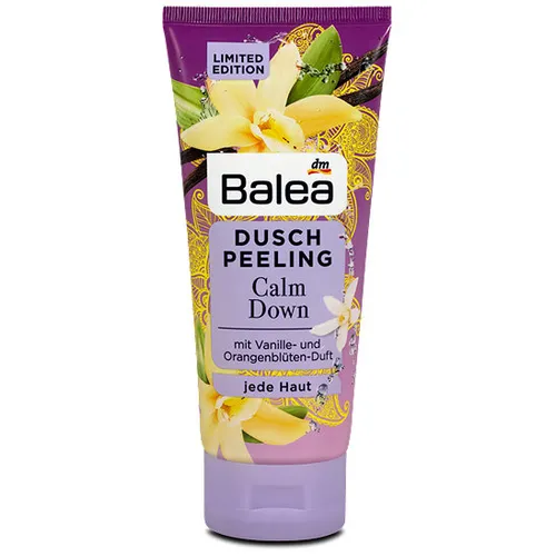 Balea Calm Down, Dusch Peeling (Żel peelingujący o zapachu kwiatu pomarańczy i wanilii)