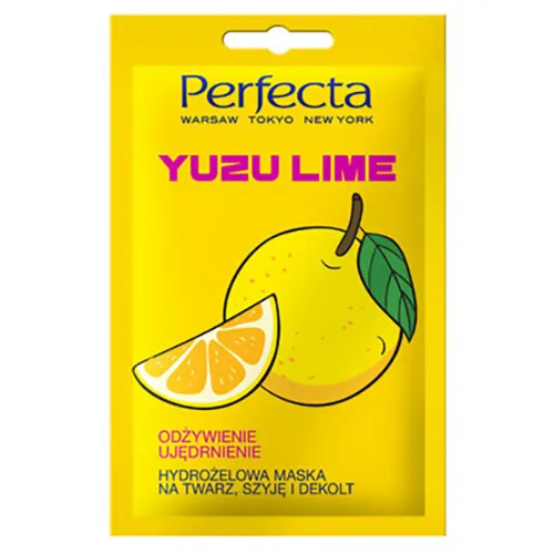 Perfecta Yuzu Lime, Hydrożelowa maska na twarz, szyje i dekolt `Odżywienie i ujędrnienie`