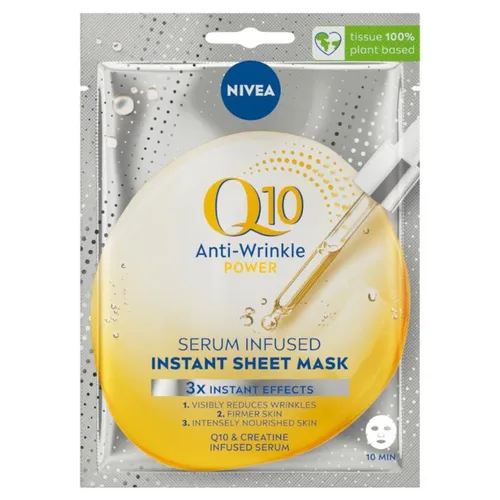 Nivea Q10 Anti-Wrinkle Power, Serum Infused Instant Sheet Mask (Maska przeciwzmarszczkowa w płachcie)