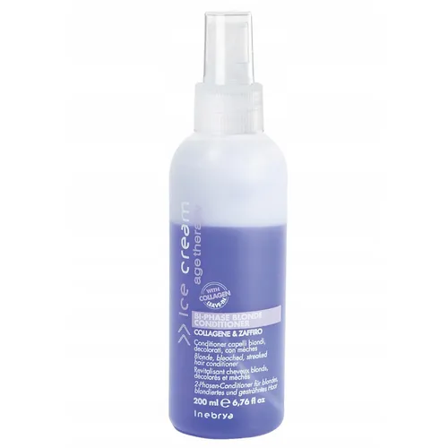 Inebrya Ice Cream, Age Therapy Bi - Phase Blonde Conditioner Collagene & Zaffiro (Odżywka dwufazowa bez spłukiwania do włosów blond i rozjaśnianych z kolagenem i szafirem)