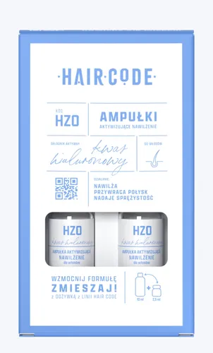  Hair Code HZO, Ampułki do włosów aktywizujące nawilżenie