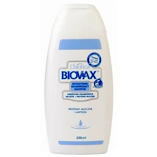 L'biotica Biovax Latte, Intensywnie regenerujący szampon odbudowa osłabionych włosów + proteiny mleczne - 1