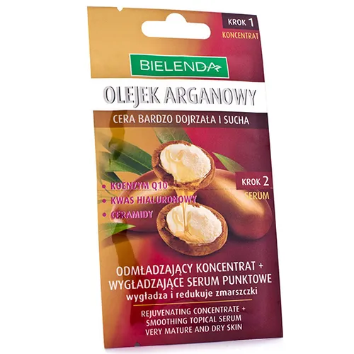 Bielenda Olejek Arganowy, Odmładzający koncentrat + wygładzające serum punktowe