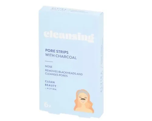 Alvira Clean Beauty, Cleansing Pore Strips with Charocal (Paski oczyszczające pory z węglem drzewnym)