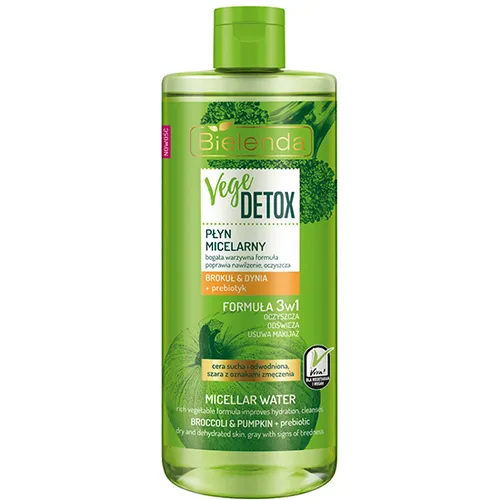 Bielenda Vege detox, Płyn micelarny do skóry suchej `Brokuł & dynia + prenbiotyk`