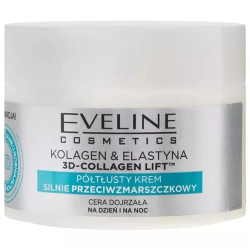 Eveline Cosmetics Kolagen & Elastyna 3D-Collagen Lift, Półtłusty krem silnie przeciwzmarszczkowy
