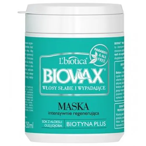 L'biotica Biovax Maska intensywnie regenerująca do włosów słabych i wypadających