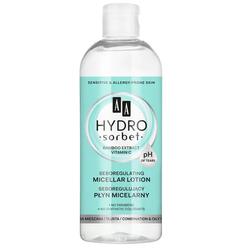 AA Hydro Sorbet, Seboregulujący płyn micelarny cera mieszana