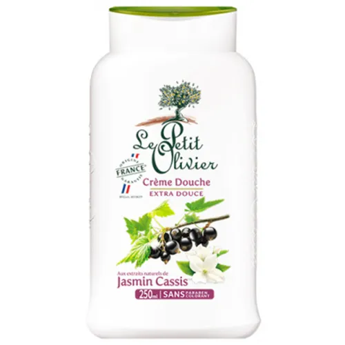 Le Petit Olivier Creme Douche Jasmin Cassis (Kremowy żel pod prysznic o zapachu jaśminu i czarnej porzeczki)