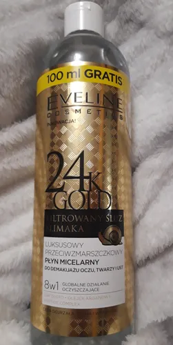 Eveline Cosmetics 24k Gold Filtrowany Śluz Ślimaka, Luksusowy przeciwzmarszczkowy płyn micelarny 8 w 1 - 2