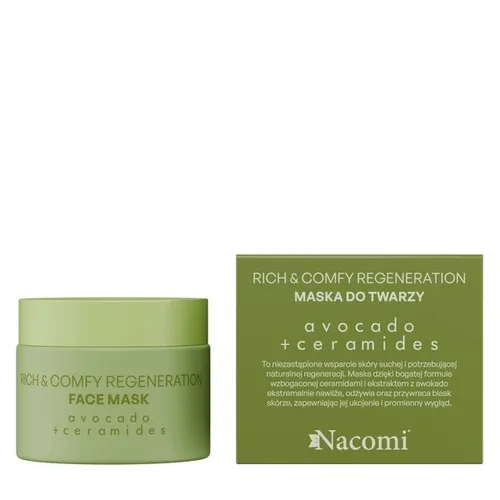 Nacomi Rich & Comfy, Regeneration Face Mask (Regenerująca maska do twarzy z awokado i ceramidami)