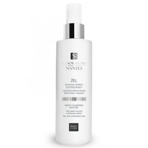 Nantes Nano Aqua +, Żel do mycia twarzy antybakteryjny z jeżówką i zieloną herbatą