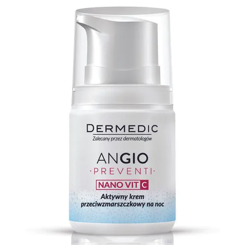 Dermedic Angio Preventi, Nano Vit C,  Aktywny krem przeciwzmarszczkowy na noc