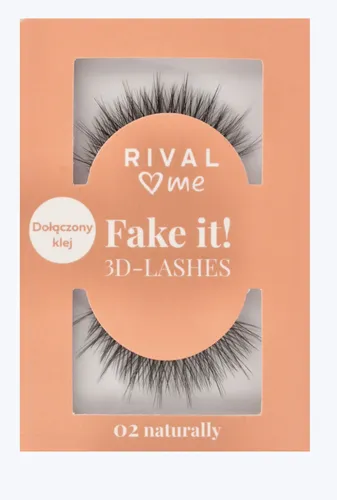 Rival Loves Me Fake it! 3D Lashes 02 Naturally (Sztuczne rzęsy i klej)